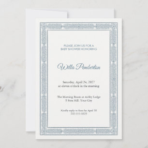 Invitation Carton d'invitation à une baby shower à motif chev