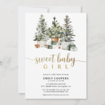 Carton d'invitation à une baby shower avec arbre d