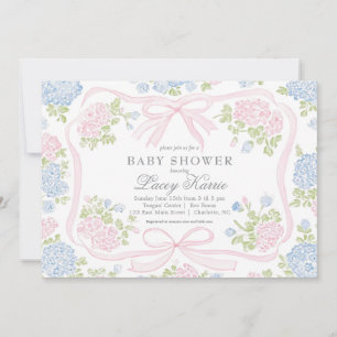 Invitation Carton d'invitation à une baby shower avec des fle