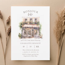 Carton d'invitation à une baby shower | Café franç
