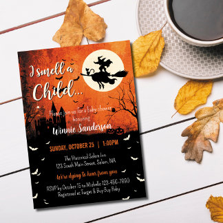 Invitation Carton d'invitation à une Baby Shower Hocus Pocus