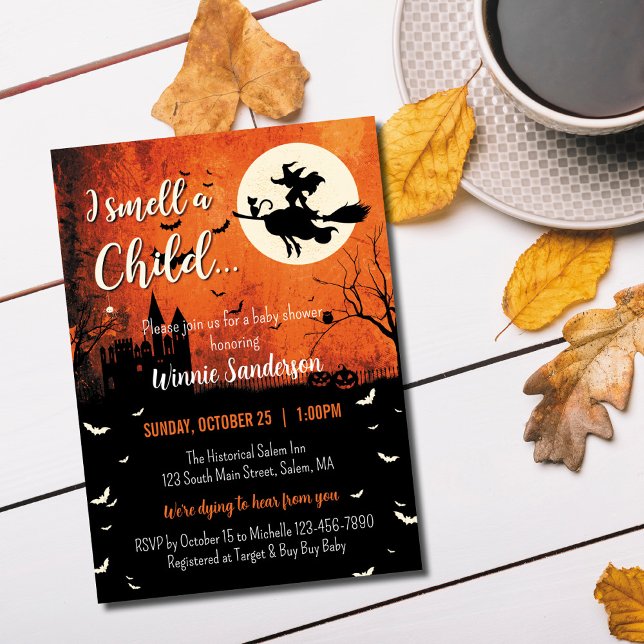 Invitation Carton d'invitation à une Baby Shower Hocus Pocus (Créateur téléchargé)