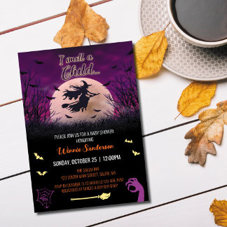 Invitation Carton d'invitation à une baby shower Hocus Pocus