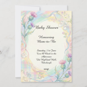 Invitation Carton d'invitation à une baby shower Thistle Arc-