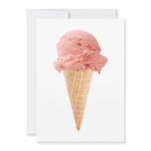 carton d'invitation à une fête avec cône de glace