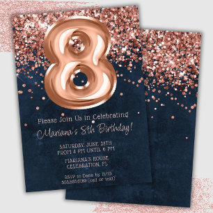 Invitation Carton d'invitation à une fête d'anniversaire de 8