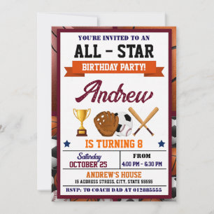 Invitation Carton d'invitation à une fête d'anniversaire de s