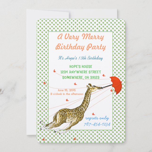 Invitation Carton d'invitation à une fête d'anniversaire gira (Devant)