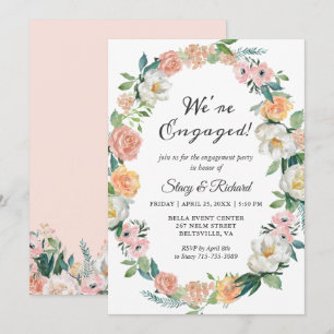 Invitation Carton d'invitation à une fête florale de roses po