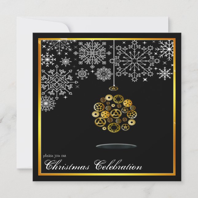 Invitation Carton d'invitation à une soirée de Noël steampunk (Devant)