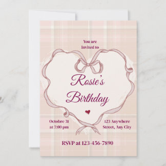 Invitation Carton d'invitation anniversaire Coquette Élégant 