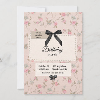 Invitation Carton d'invitation Anniversaire Coquette Élégant 