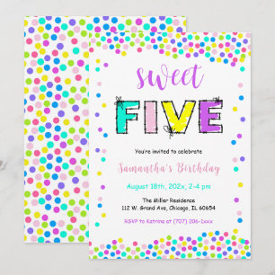 Invitation Carton d'invitation anniversaire fille modifiable