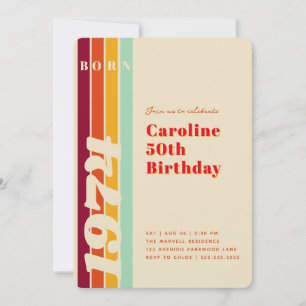 Invitation Carton d'invitation anniversaire rétro fabuleux à
