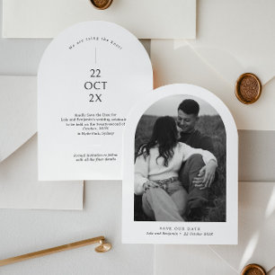 Invitation Carton d'invitation Arch Save the Date avec photo
