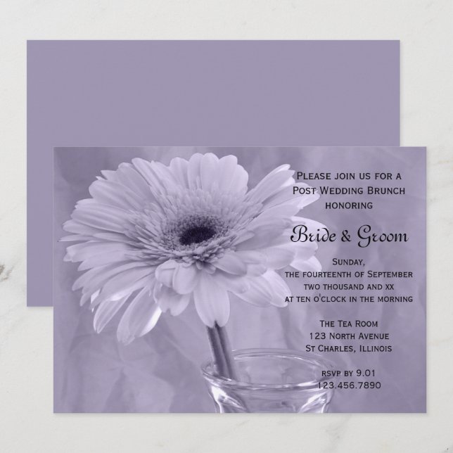 Invitation Carton d'invitation au brunch de mariage fleuri au (Devant / Derrière)