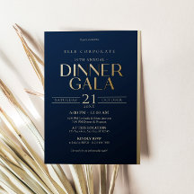 Carton d'invitation au dîner de gala en bleu marin