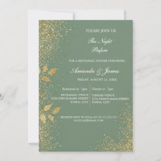 Invitation Carton d'invitation au dîner de répétition en vert