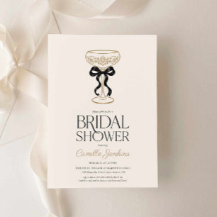 Invitation Carton d'invitation au mariage avec nœud noir et c