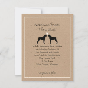 Invitation Carton d'invitation au mariage de Chiens Boxer