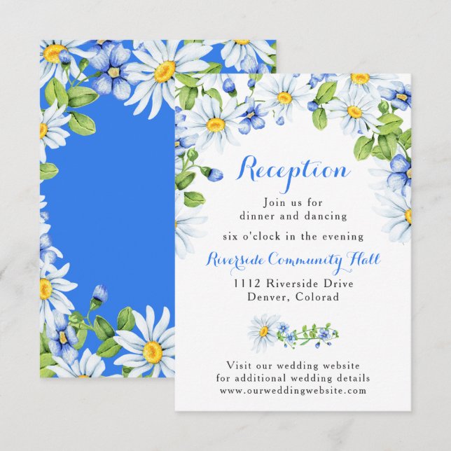 Invitation Carton d'invitation au mariage floral à marguerite (Devant / Derrière)