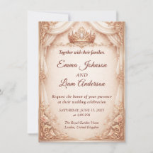 Carton d'Invitation au Mariage Royal