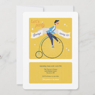 Invitation Carton d'invitation au style de bicyclette à grand