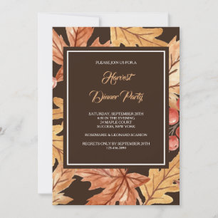 Invitation Carton d'invitation aux feuilles d'automne élégant