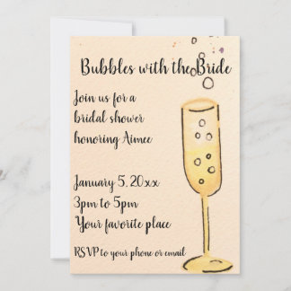 Invitation Carton d'invitation avec bulles pour la mariée