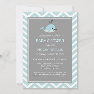 Invitation Carton d'invitation Baby Shower pour garçon Balein