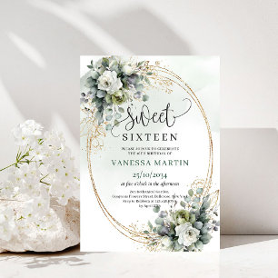 Invitation Carton d'invitation Botanique Vert Sauge Sweet Six