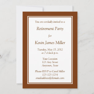 Invitation Carton d'invitation brun moyen personnalisé avec t