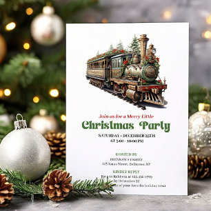 Invitation Carton d'invitation classique de train de Noël vic