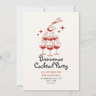 Invitation carton d'invitation classique gribouillé pour cock