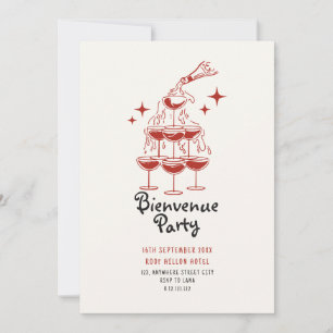 Invitation carton d'invitation classique gribouillé pour cock