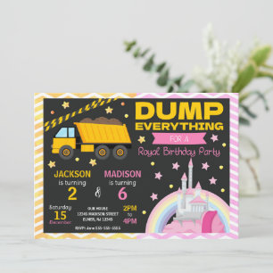Invitation Carton d'invitation conjoint d'anniversaire Constr