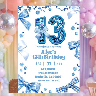 Invitation Carton d'invitation d'anniversaire 13 ans fille Se