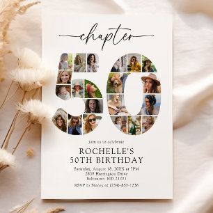 Invitation Carton d'invitation d'anniversaire 50 ans Collage