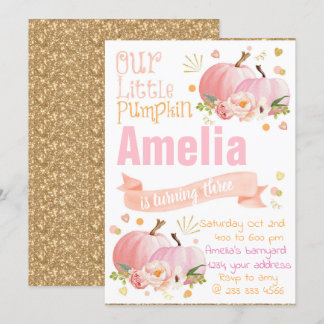 Invitation Carton d'invitation d'anniversaire à la citrouille