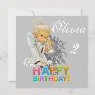 Invitation Carton d'invitation d'anniversaire Ange