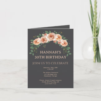 Invitation Carton d'invitation d'anniversaire avec arche flor