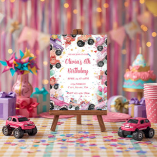 Invitation Carton d'invitation d'anniversaire camion monstre 
