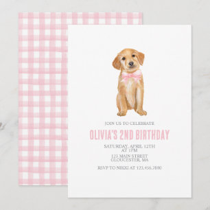 Invitation Carton d'invitation d'anniversaire carreau preppy 