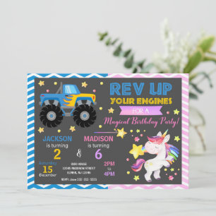 Invitation Carton d'invitation d'anniversaire conjoint camion