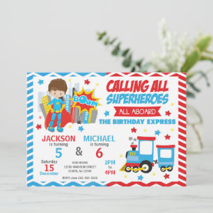 Invitation Carton d'invitation d'anniversaire conjoint Super-