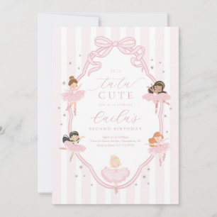 Invitation Carton d'invitation d'anniversaire de ballerine mi