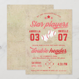 Invitation Carton d'invitation d'anniversaire de baseball pou