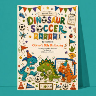 Invitation Carton d'invitation d'anniversaire de dinosaure po