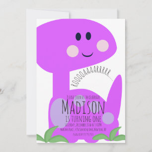 Invitation Carton d'invitation d'anniversaire de dinosaure vi