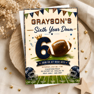 Invitation Carton d'invitation d'anniversaire de football Six